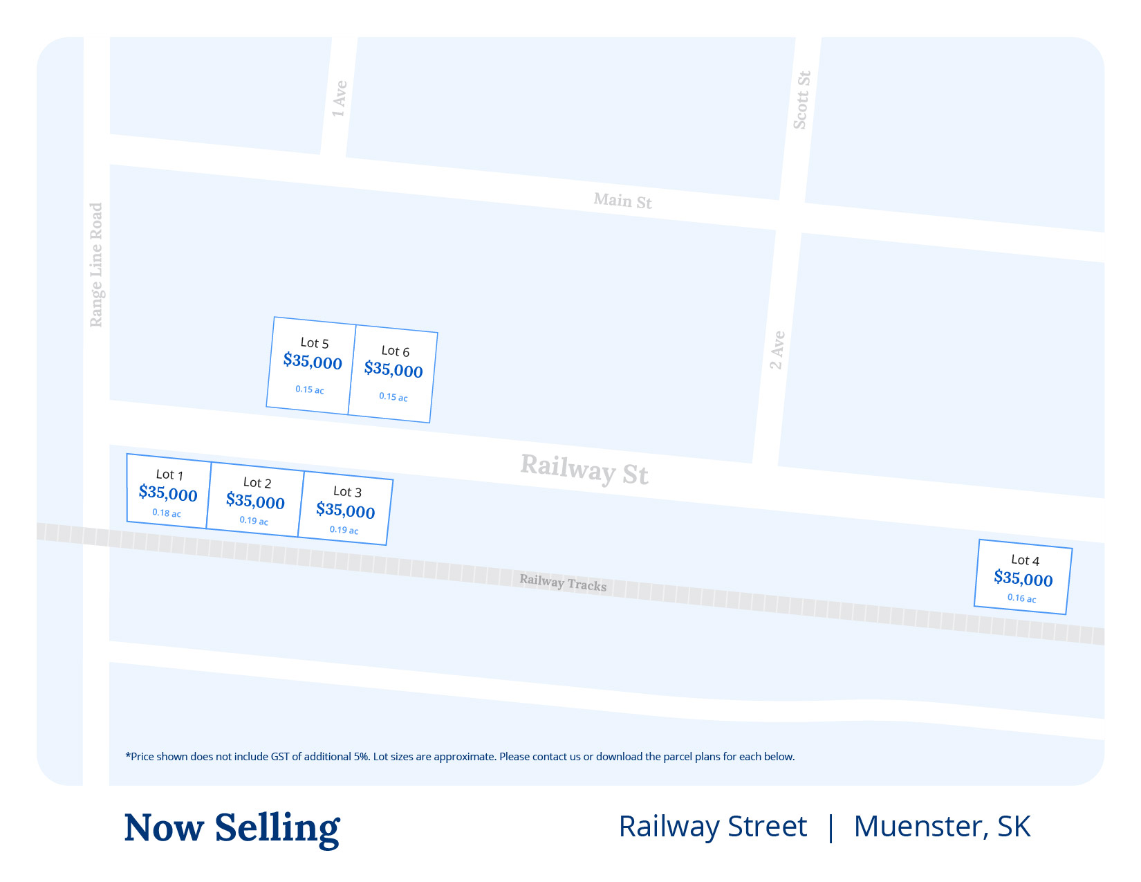 Railway Street Commercial Lots Availability Map Muenster SK