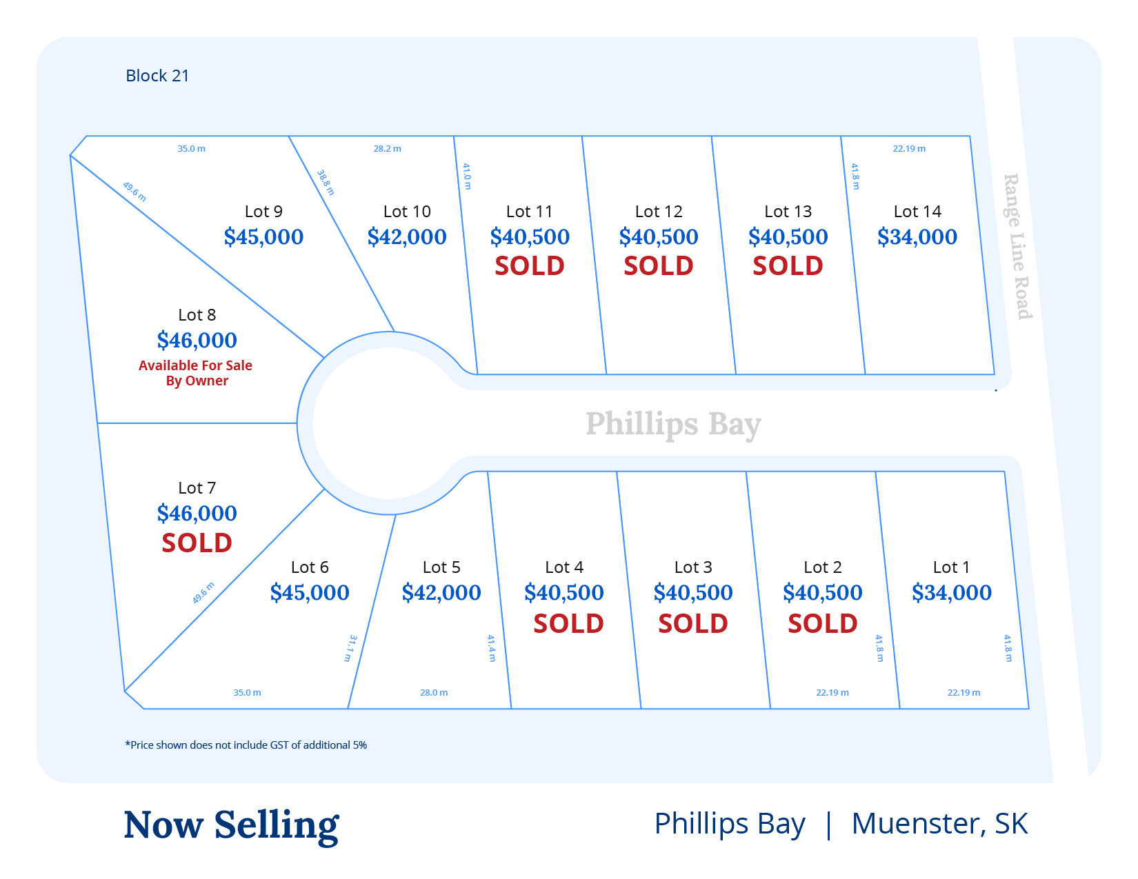 Phillips Bay Lot Map
